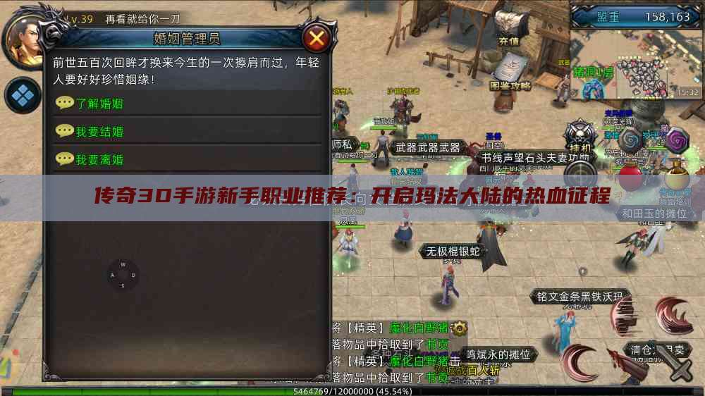 传奇3D手游新手职业推荐：开启玛法大陆的热血征程