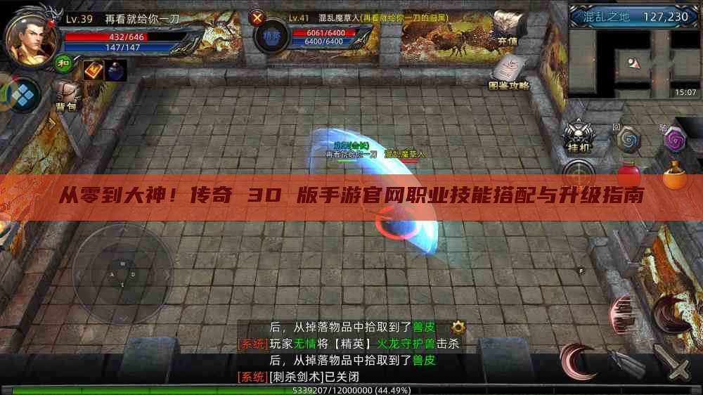 从零到大神！传奇 3D 版手游官网职业技能搭配与升级指南